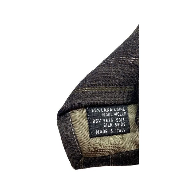 GIORGIO ARMANI Grey Cross striped 35% Silk,56% Lana Wool Tie Men's - Picture 5 of 8